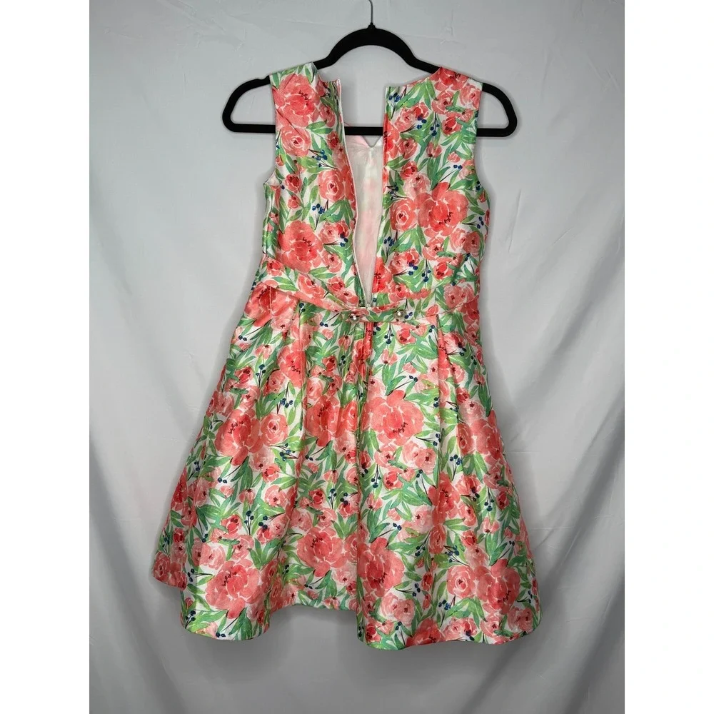 Wonder Nation Girls Floral Party Dress Bow Waist Sleeveless Size 14